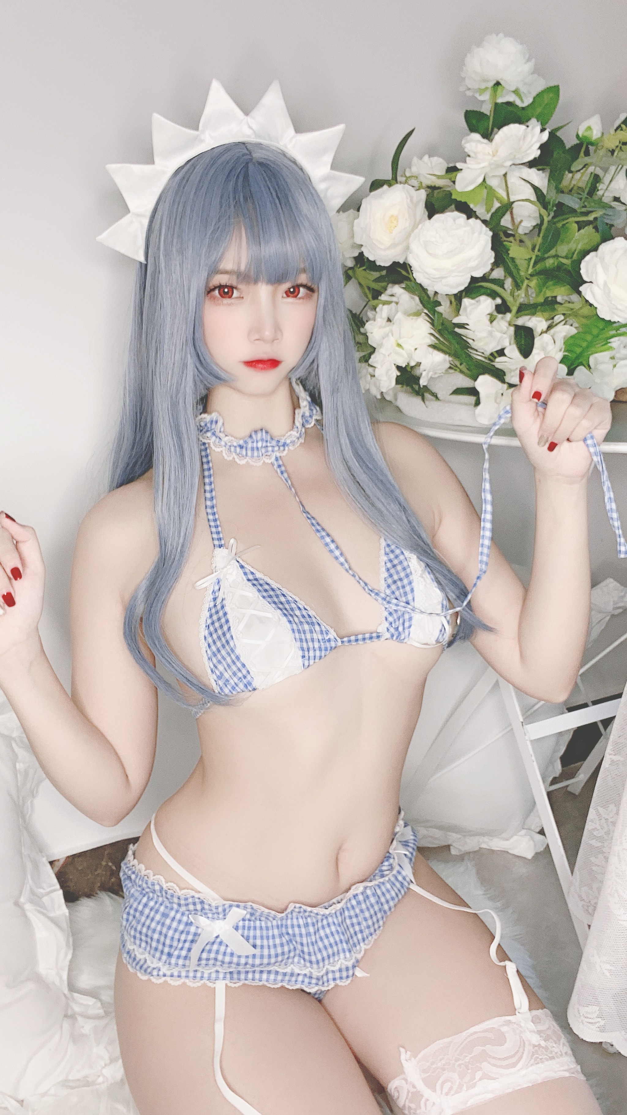 二佐Nisa - NO.094 二佐 私房自拍蓝格比基尼女仆 [40P]-XikXak